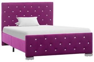 Rama łóżka, fioletowa, tapicerowana aksamitem, 100x200 cm