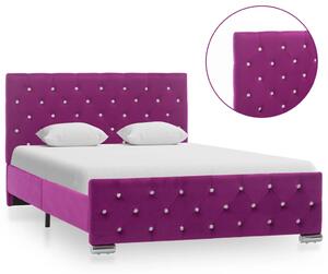 Rama łóżka, fioletowa, tapicerowana aksamitem, 120x200 cm