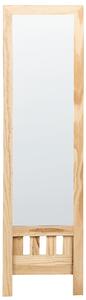 Lustro stojące nowoczesne wysokie prosta rama 40 x 145 cm jasne drewno Luisant Beliani