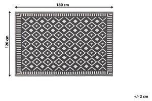 Dywan zewnętrzny 120 x 180 cm czarno-biały materiał z recyklingu wzory Sirohi Beliani