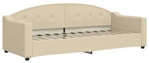 Sofa rozsuwana z szufladami, kremowa, 80x200 cm, tkanina