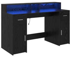 Biurko czarny dÄ b 140 x 55 x 91 cm materiaÅ drewnopochodny