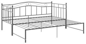 Sofa z wysuwaną ramą łóżka, czarna, metalowa, 90x200 cm