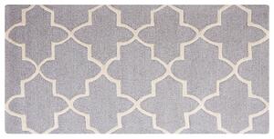 Wełniany dywan marokańska koniczyna 80 x 150 cm jasnoszary tkany ręcznie Silvan Beliani