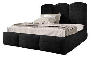 Czarne nowoczesne łóżko chmurka boucle 5 rozmiarów N5-F85