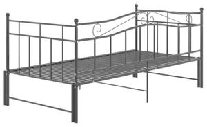 Sofa z wysuwaną ramą łóżka, czarna, metalowa, 90x200 cm