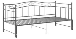 Sofa z wysuwaną ramą łóżka, czarna, metalowa, 90x200 cm