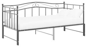 Sofa z wysuwaną ramą łóżka, czarna, metalowa, 90x200 cm