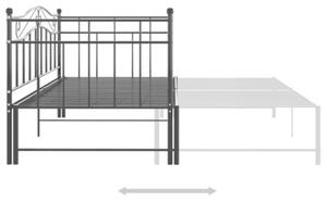 Sofa z wysuwaną ramą łóżka, czarna, metalowa, 90x200 cm