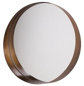 Nowoczesne lustro minimalistyczne okrągłe kolor miedzi przedpokój łazienka Piney Beliani