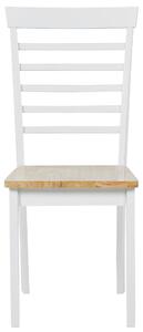 Zestaw dwóch krzeseł do jadalni kuchni drewnianych jasne drewno/białe Battersby Beliani
