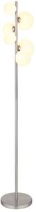 Lampa podłogowa Globo RIHA 56140-6S nikiel mat 6xG9 LED 3,5W 3000K szkło opal 155 cm, włącznik nożny
