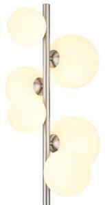 Lampa podłogowa Globo RIHA 56140-6S nikiel mat 6xG9 LED 3,5W 3000K szkło opal 155 cm, włącznik nożny