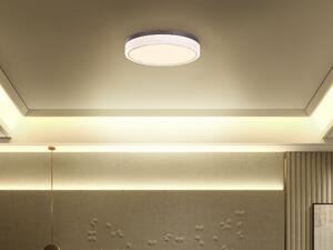 Nowoczesna lampa sufitowa oświetlenie LED okrągła plafon metalowa biała Sakae Beliani