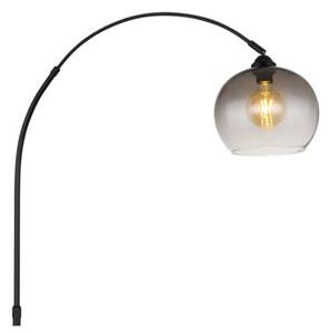 Lampa podłogowa Globo NEWCASTLE 58227BS czarna mat marmur, szkło przydymione, regulowana wysokość 141–196 cm, E27