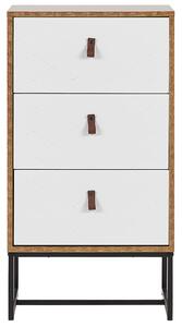 Nowoczesna komoda szafka z szufladami metalowa rama jasne drewno z białym Nueva Beliani