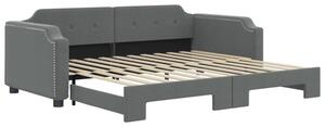 Sofa rozsuwana, ciemnoszara, 90x200 cm, tkanina