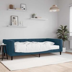Sofa z materacem do spania, niebieska, 100x200 cm, aksamit