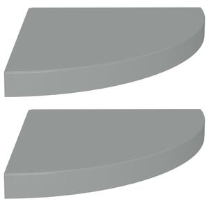 Narożne półki ścienne, 2 szt., szare, 35x35x3,8 cm, MDF
