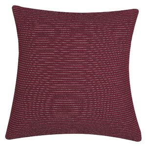 Poduszka w paski dekoracyjna guziki kwadratowa 45 x 45 cm czerwona Campanula Beliani