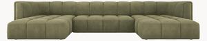 Sofa panoramiczna Francesca Light Green & Black (5-osobowa)