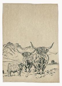 Ręcznik kuchenny z lnu Scenic Highland Cow