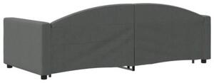 Sofa rozsuwana z szufladami, ciemnoszara, 90x200 cm, tkanina
