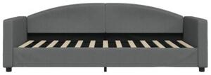 Sofa rozsuwana z szufladami, ciemnoszara, 90x200 cm, tkanina