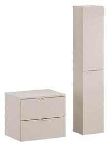 MebleMWM Zestaw meblowy 60cm z blatem i Szafką wysoką | Kolekcja Dalia Cashmere | Kaszmirowy Mat