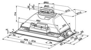 Okap FRANKE Box FBI XS HCS 305.0599.509 Srebrny 390m3/h 70dB klasa B