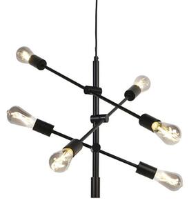 Inteligentna lampa wisząca industrialna czarna z 6 WiFi ST64 - Sydney
