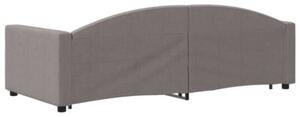 Sofa rozsuwana z szufladami, taupe, 90x200 cm, tkanina