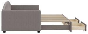 Sofa rozsuwana z szufladami, taupe, 90x200 cm, tkanina