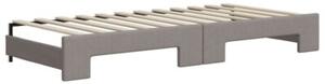 Sofa rozsuwana z szufladami, taupe, 90x200 cm, tkanina