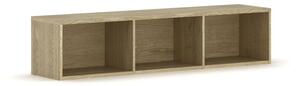 Biblioteka INTEGRO z półkami, niższa, 465 x 1750 x 400 mm, 3 półki, dąb naturalny