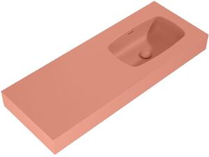 Elita Dimple umywalka 121x46 cm ścienna prostokątna prawa terra pink mat 168883