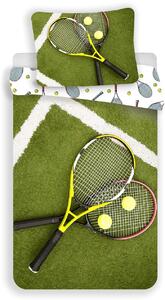 Bawełniana pościel TENIS zielona Rozmiar pościeli: 70 x 90 cm | 140 x 200 cm