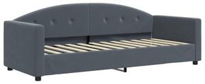 Sofa z funkcją spania, ciemnoszara, 80x200 cm, aksamitna