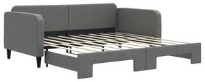 Sofa rozsuwana, ciemnoszara, 90x190 cm, tkanina
