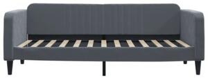 Sofa z materacem do spania, ciemnoszara, 90x200 cm, aksamit
