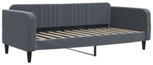 Sofa z materacem do spania, ciemnoszara, 90x200 cm, aksamit