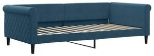 Sofa z materacem do spania, niebieska, 100x200 cm, aksamit