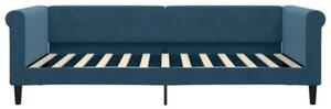 Sofa z materacem do spania, niebieska, 100x200 cm, aksamit