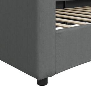 Sofa z funkcją spania, ciemnoszara, 90x200 cm, obita tkaniną