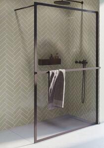 Riho Lucid GD400 Walk-In ścianka prysznicowa 90 cm wolnostojąca czarny mat/szkło przezroczyste G005025121