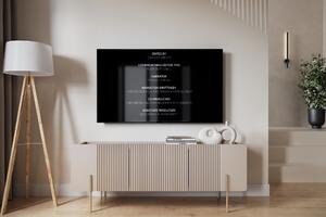 Szafka RTV Malmi 150 cm - kaszmir / złote nóżki