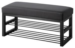 Ławka Tapicerowana do przedpokoju Industrialna DOUBLE SHELF