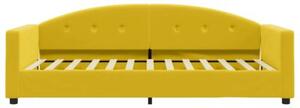 Sofa z funkcją spania, żółta, 90x200 cm, obita aksamitem