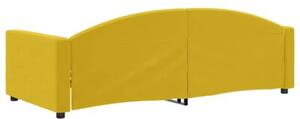 Sofa z funkcją spania, żółta, 90x200 cm, obita aksamitem