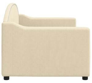 Sofa z funkcją spania, kremowa, 80x200 cm, obita tkaniną